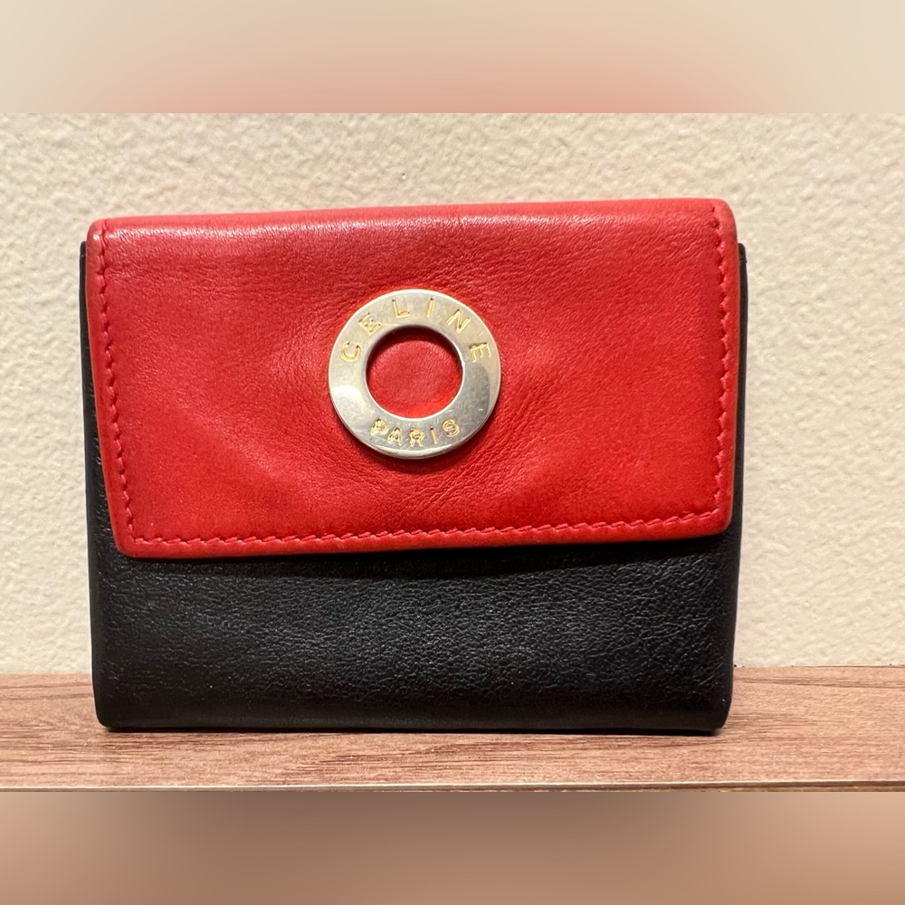 Celine Mini Coin Purse Red and Black (Vintage)